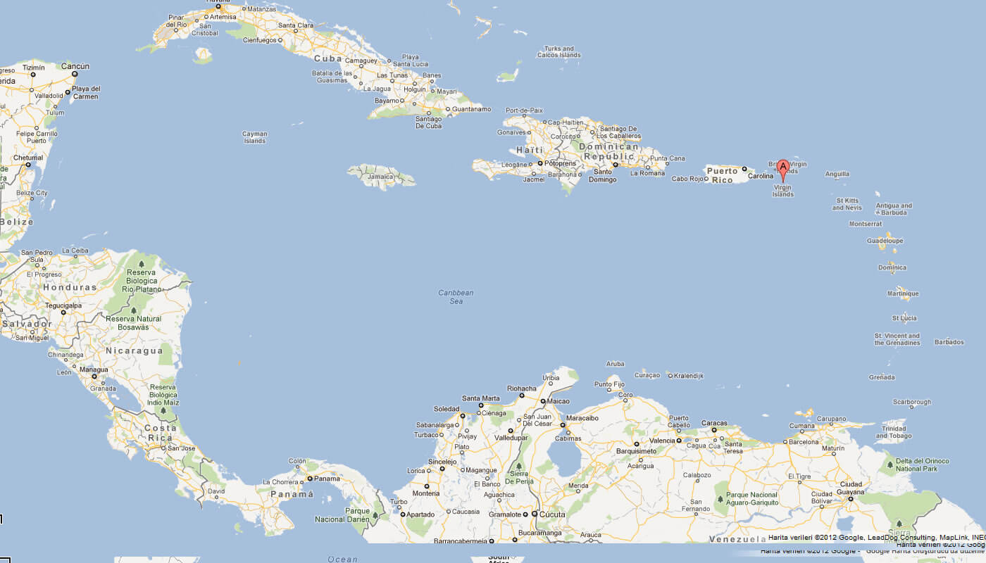 karte von amerikanische jungferninseln karibik